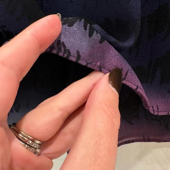 Misa Los Angeles Darcy Top Purple Ombré Ruffle Sleeveless Blouse - Picture 4 of 8